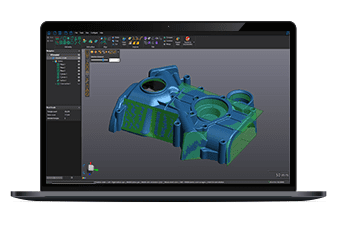 Image of a laptop with VXmodel scan-to-CAD software module