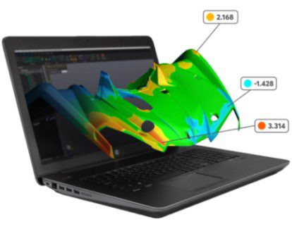 Image of Creaform VXinspect 3D scanning software graphic representation