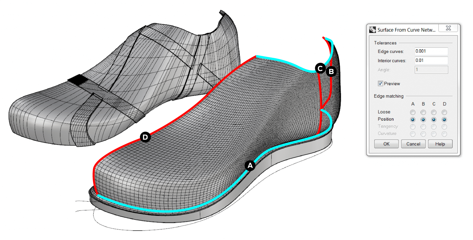 MakerBot Running Shoe Surfacing CAD Modeling