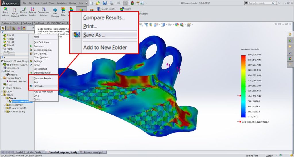 FEA Colors-export VRML file-Solidworks