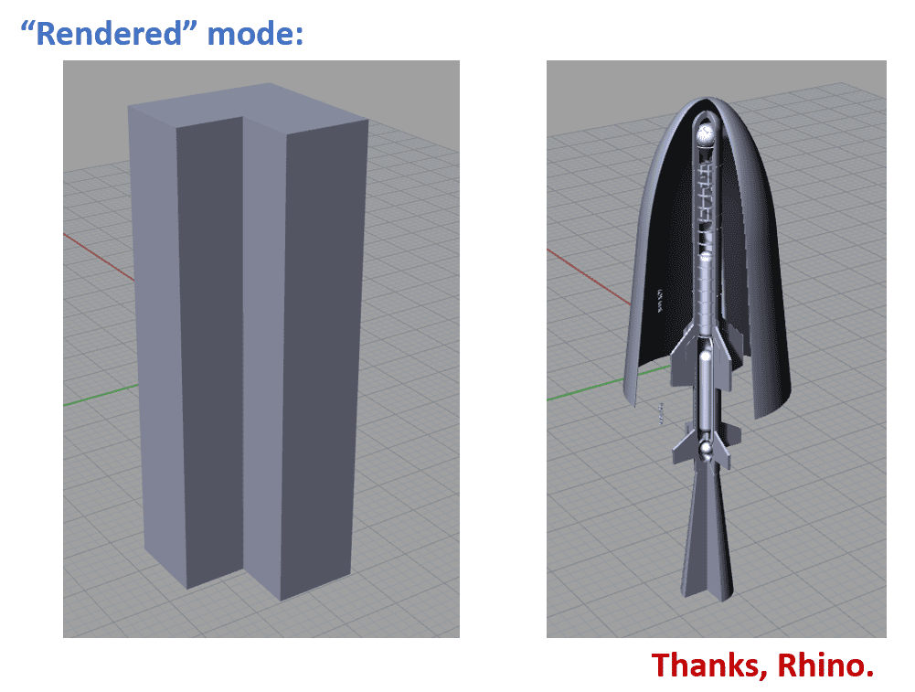imported into Rhino rendered mode