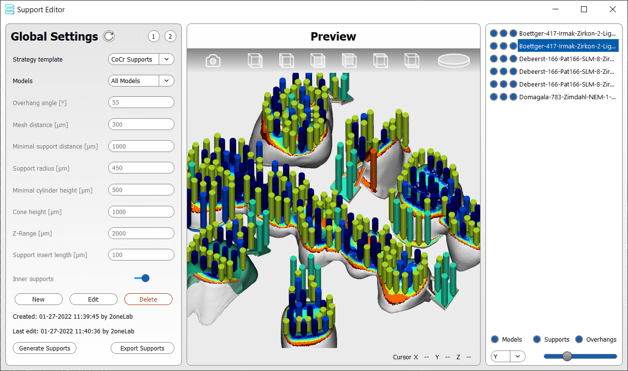 Snapshot from 2BUILD software editor; CAM software for 3D printing