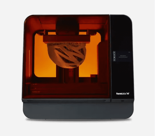 Image showing SLA 3D Printed part inside Formlabs 3D printer