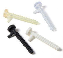 image shows medical screws and devices 3D printed with BioMed resins from Formlabs