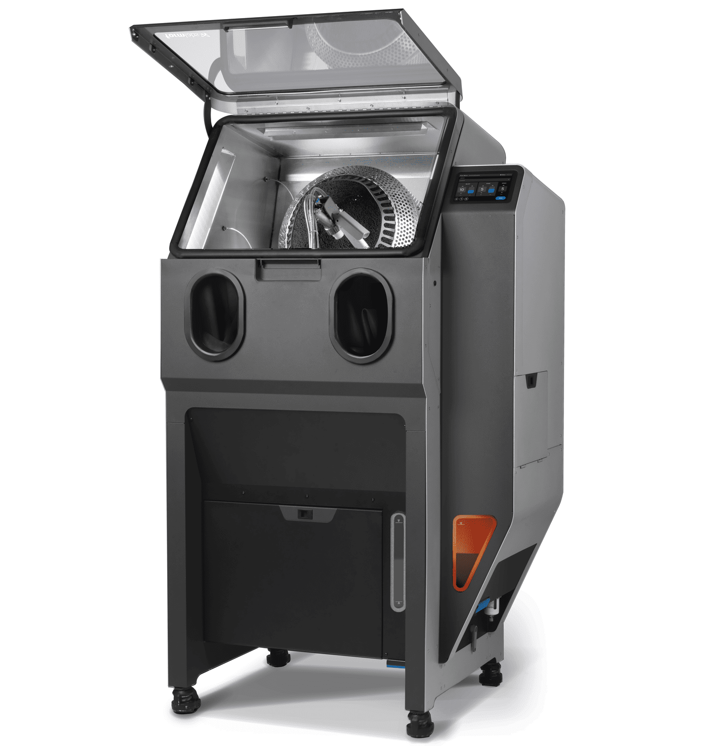 Image shows Formlabs Fuse Blast, an automated SLS post-processing machine