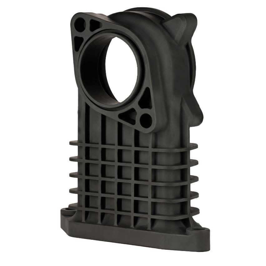 Image shows a polymer 3D-printed part with ETEC resin and through DLP 3D printing technology