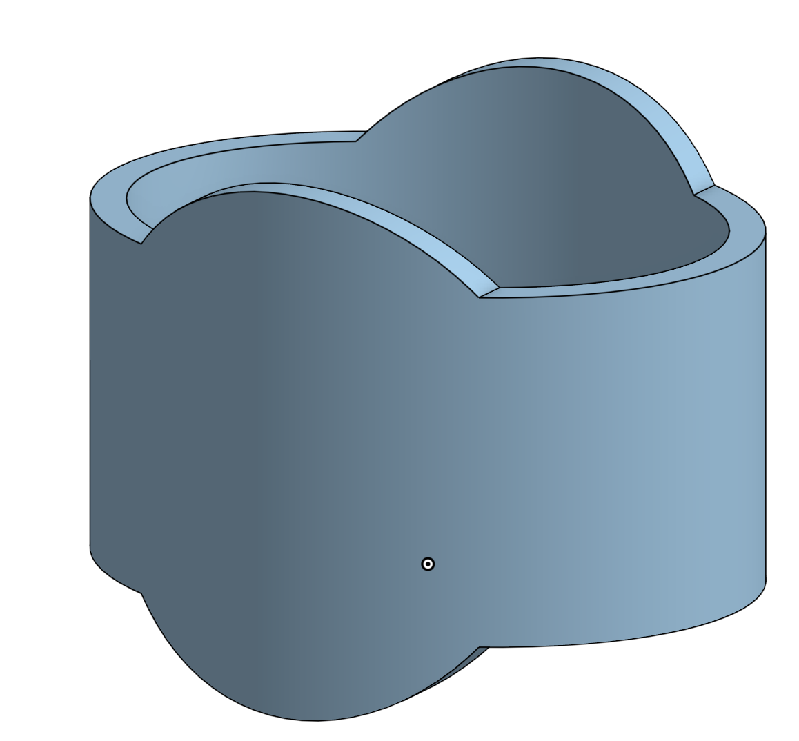 Image shows of a CAD design of a part to be 3D printed with SLA