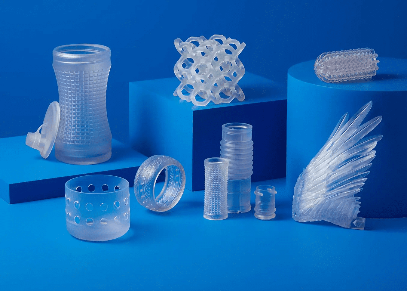 Image of parts 3D printed with Formlabs Flexible 80A resin