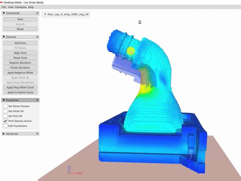 Image of LiveSinter simulation software from desktop metal